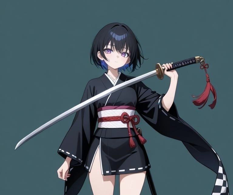 （立ち絵素材）和服で刀を持った女性たち〈丈短め〉