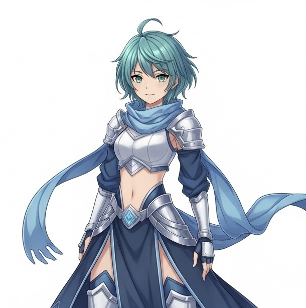 （立ち絵素材）氷の戦士な女の子【差分あり】