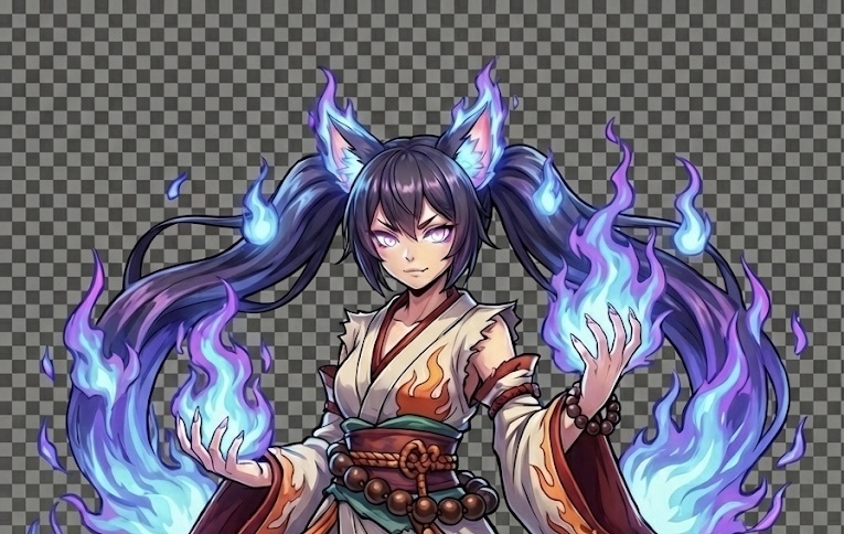 『立ち絵素材』妖術使いの女の子（差分あり）