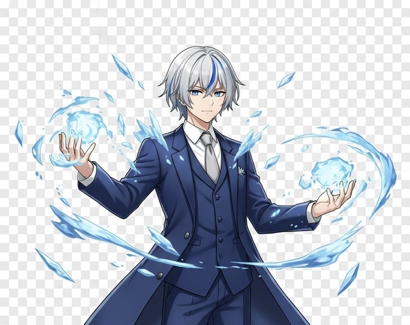 『立ち絵素材』スーツで氷の異能使いなお兄さん（差分あり）