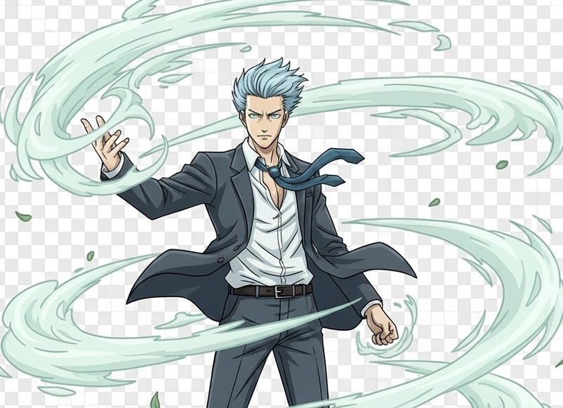 『立ち絵素材』風の異能使いなスーツの兄さん（差分あり）