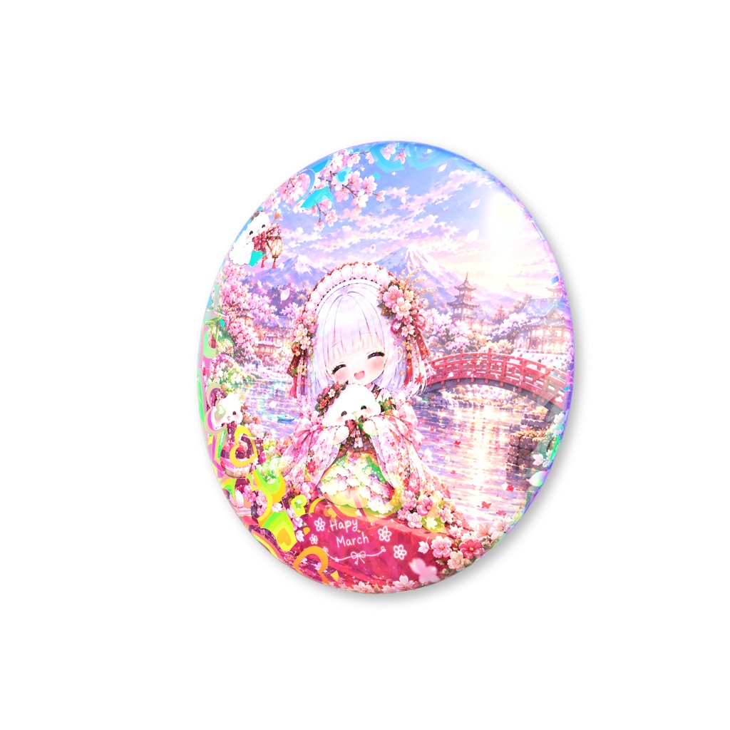 ちびメイドホログラム缶バッジ3月ver