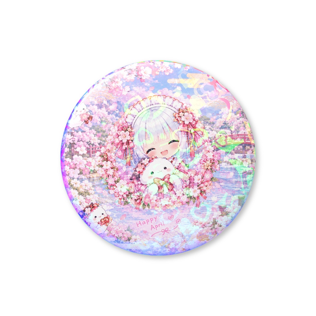 ちびメイドホログラム缶バッジ4月ver