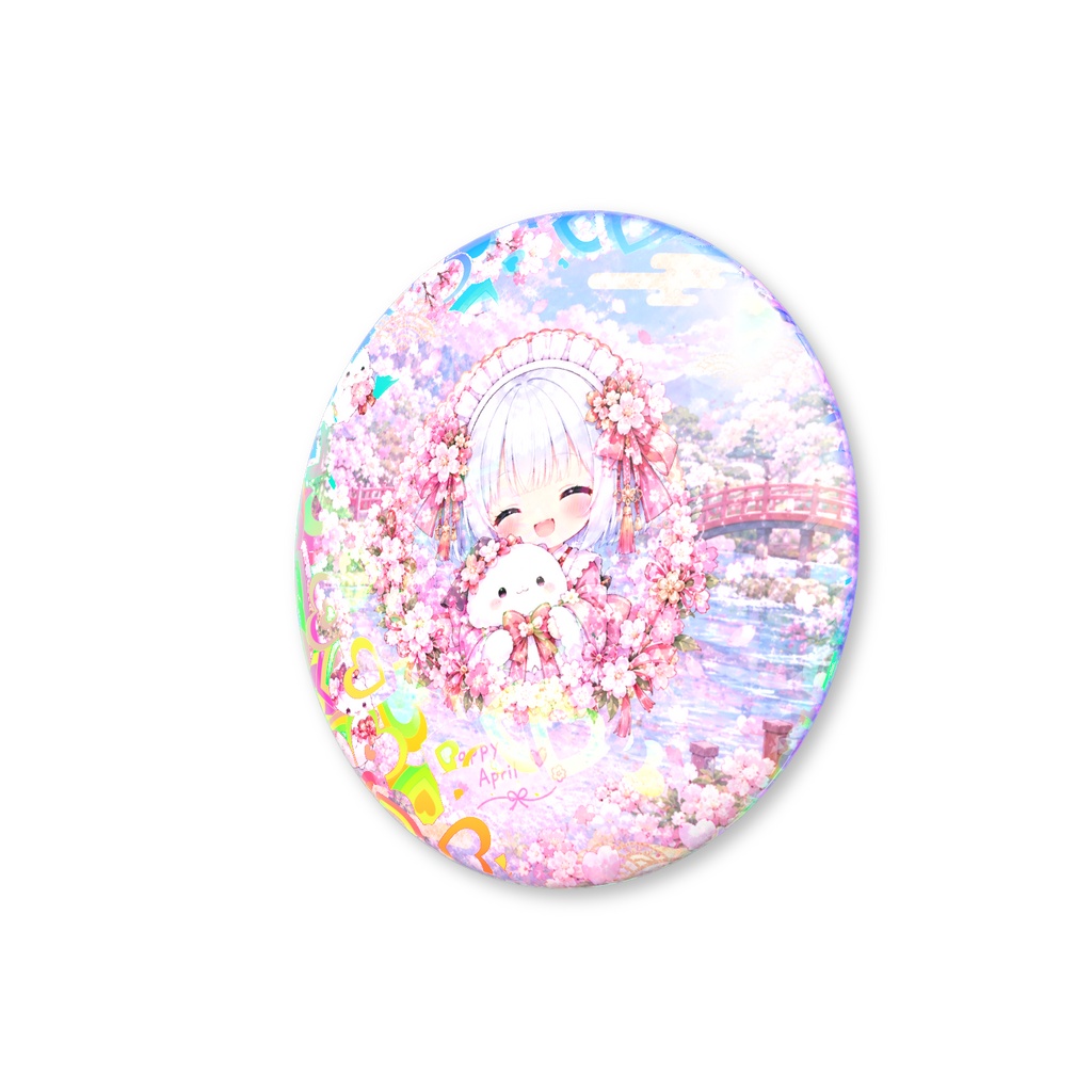 ちびメイドホログラム缶バッジ4月ver