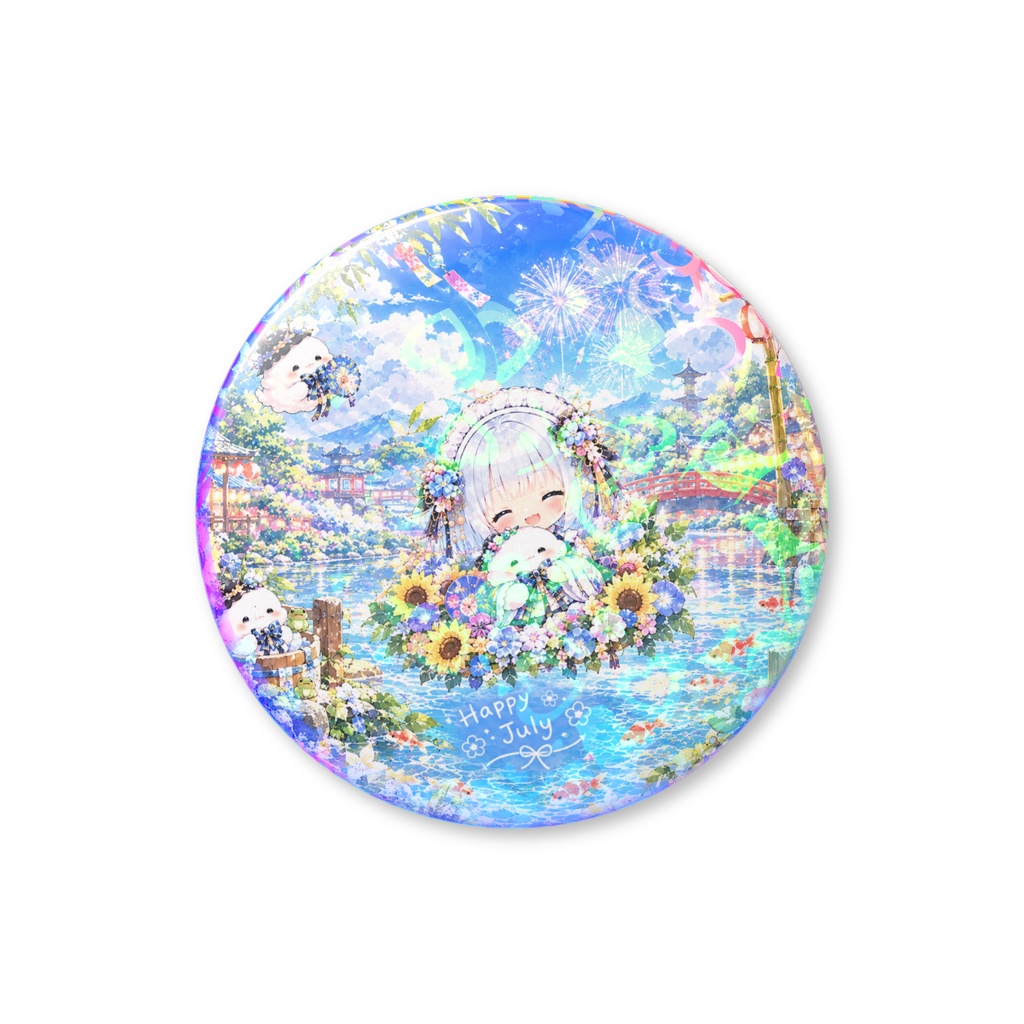 ちびメイドホログラム缶バッジ7月ver