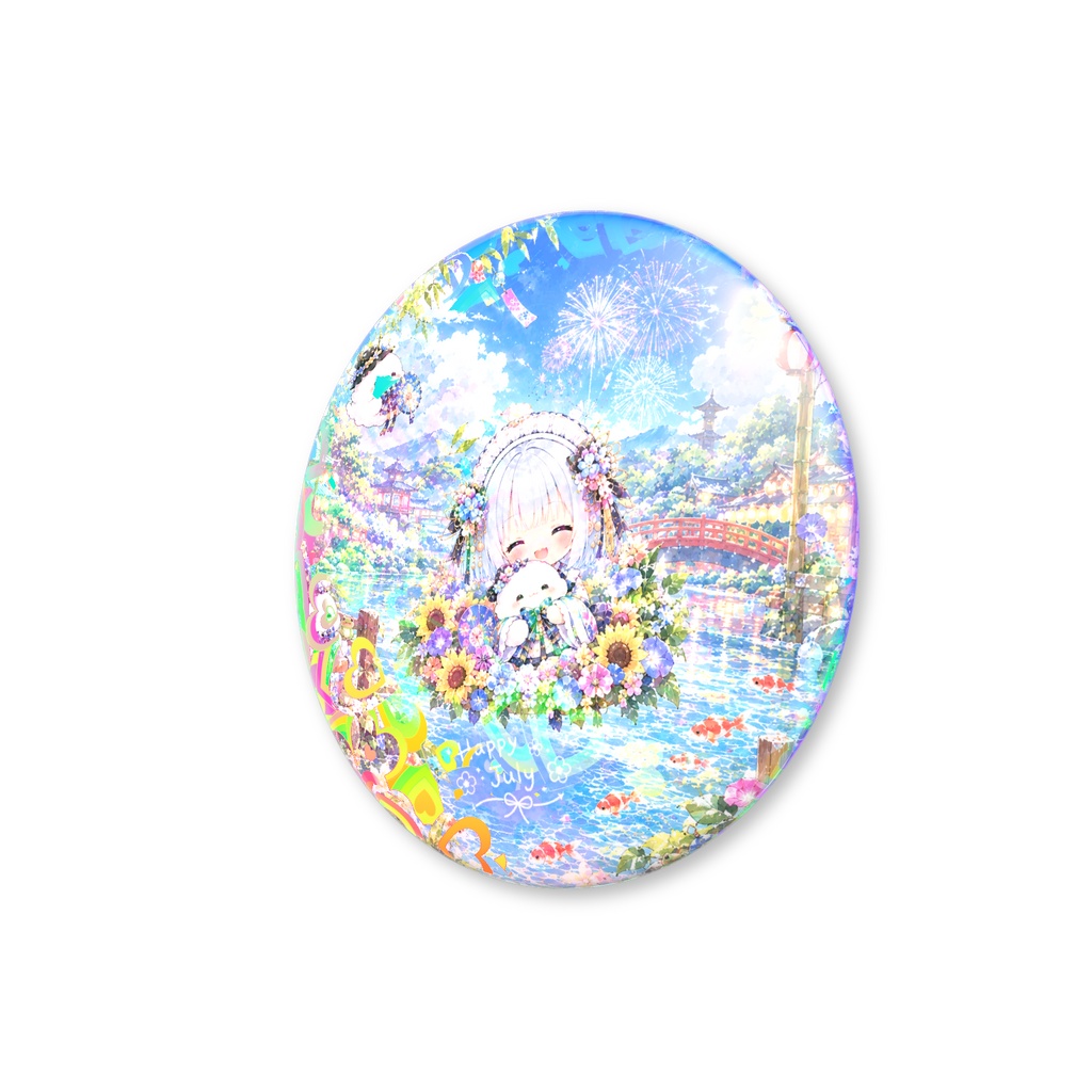 ちびメイドホログラム缶バッジ7月ver