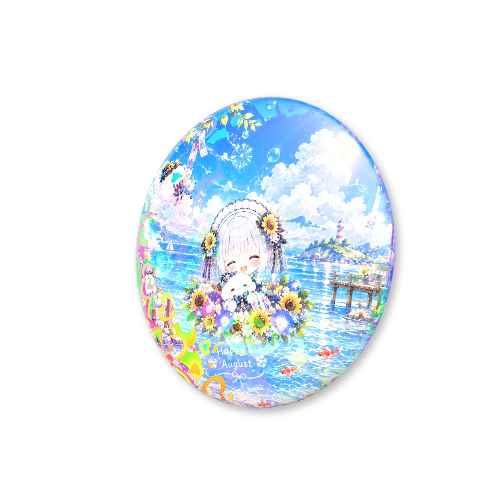 ちびメイドホログラム缶バッジ8月ver