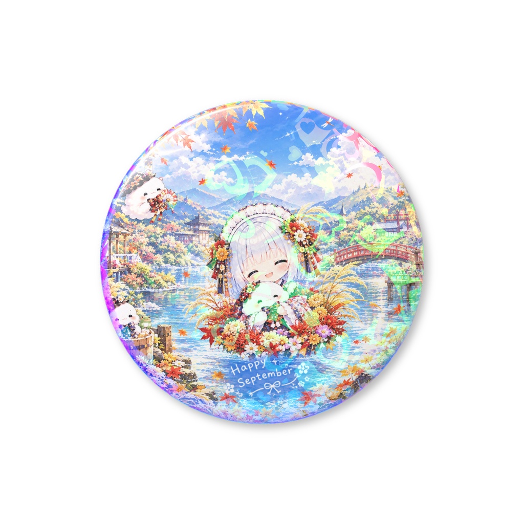 ちびメイドホログラム缶バッジ9月ver