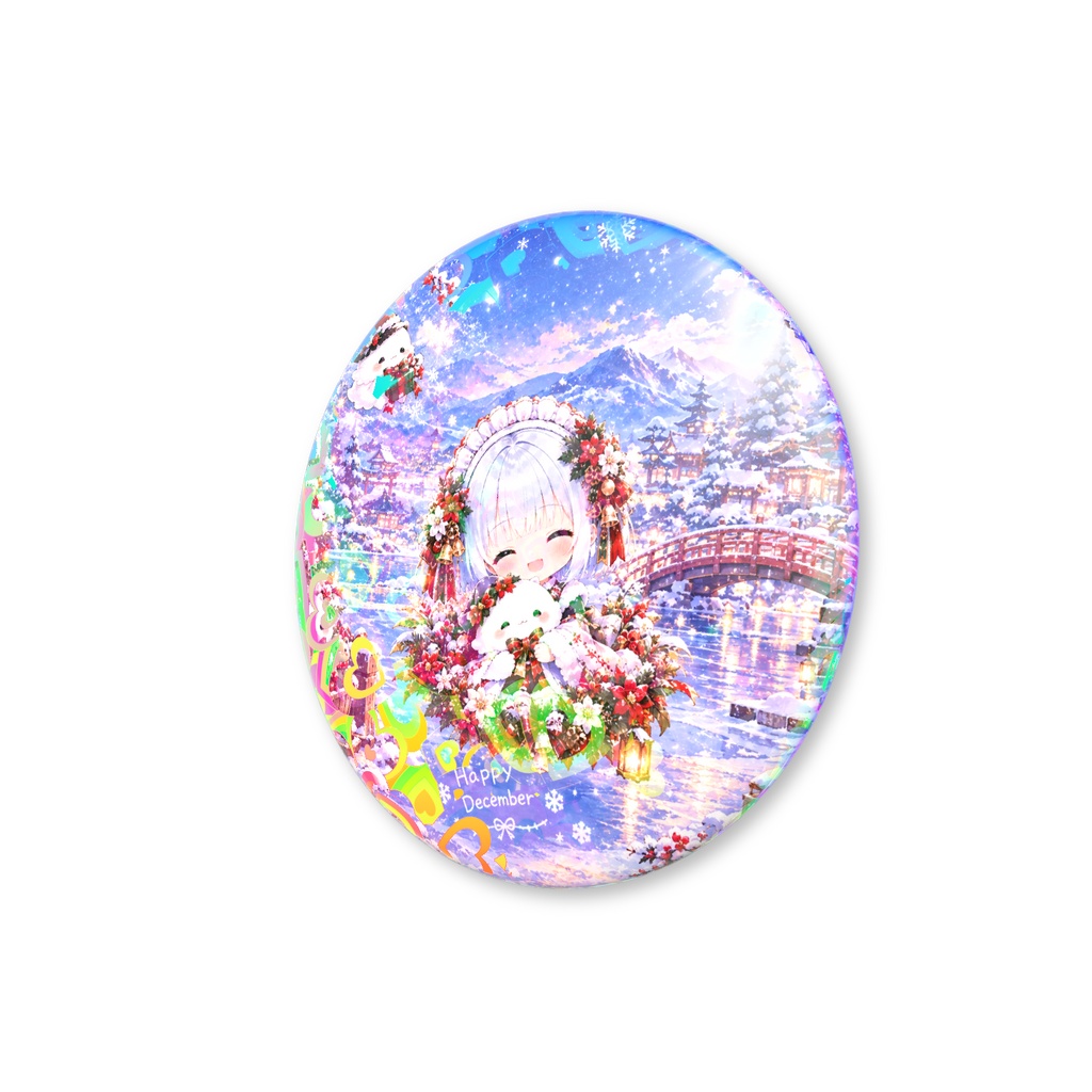 ちびメイドホログラム缶バッジ12月ver