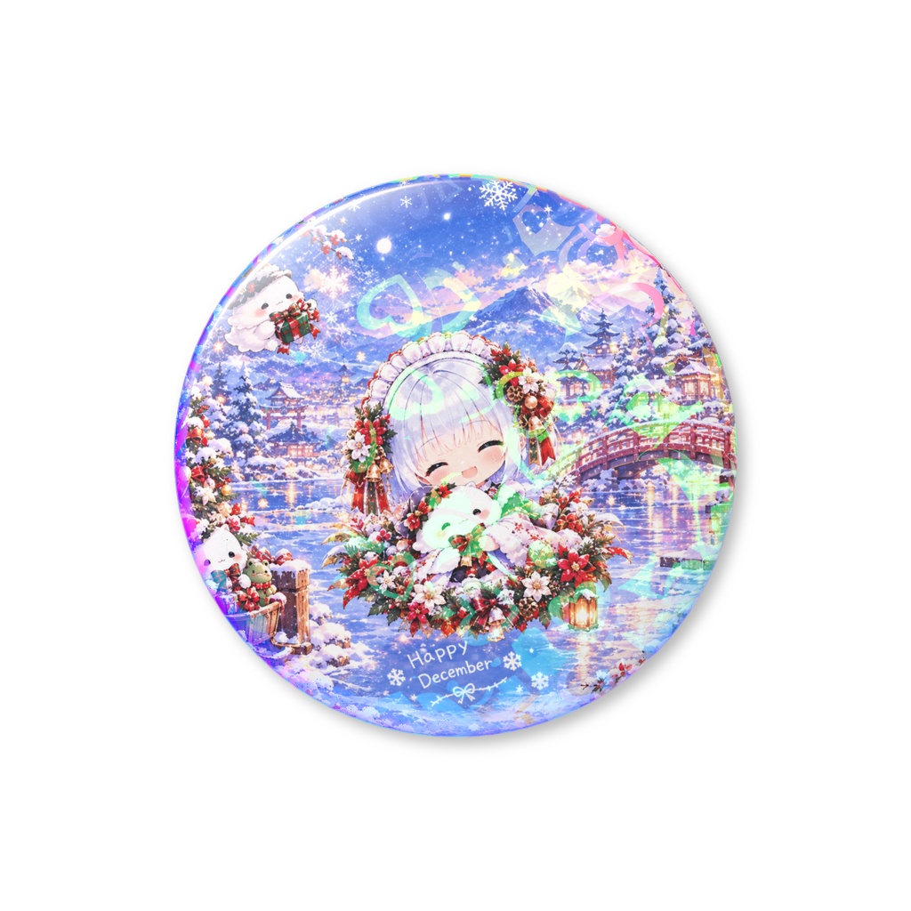 ちびメイドホログラム缶バッジ12月ver