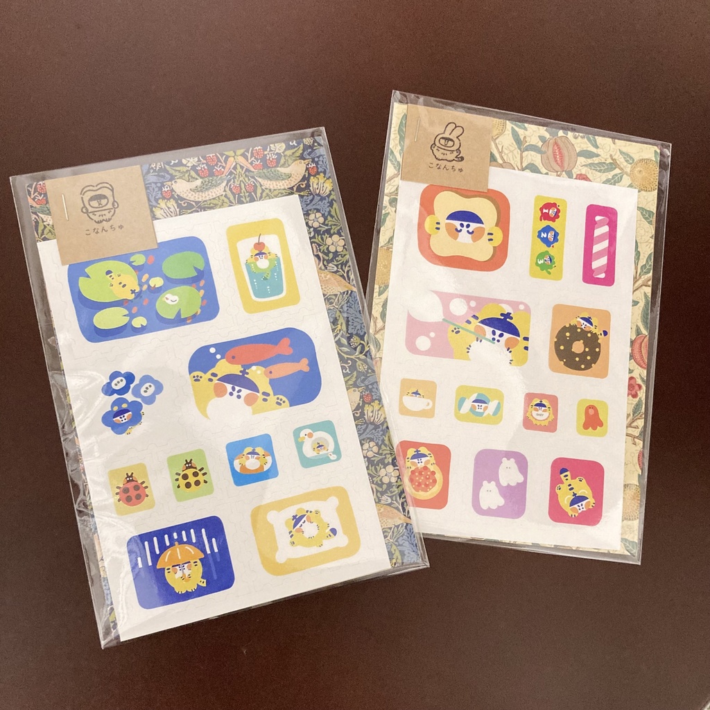 🖋レタースタンプ風ハーフカットシール🐯