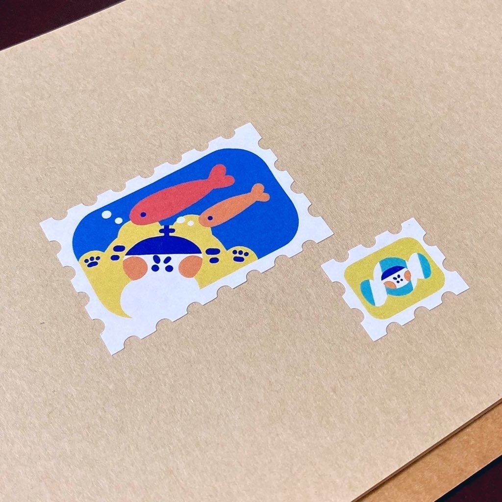 🖋レタースタンプ風ハーフカットシール🐯