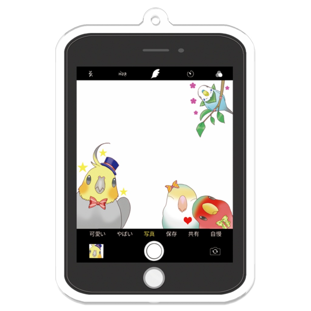 アクリルキーホルダーインコ