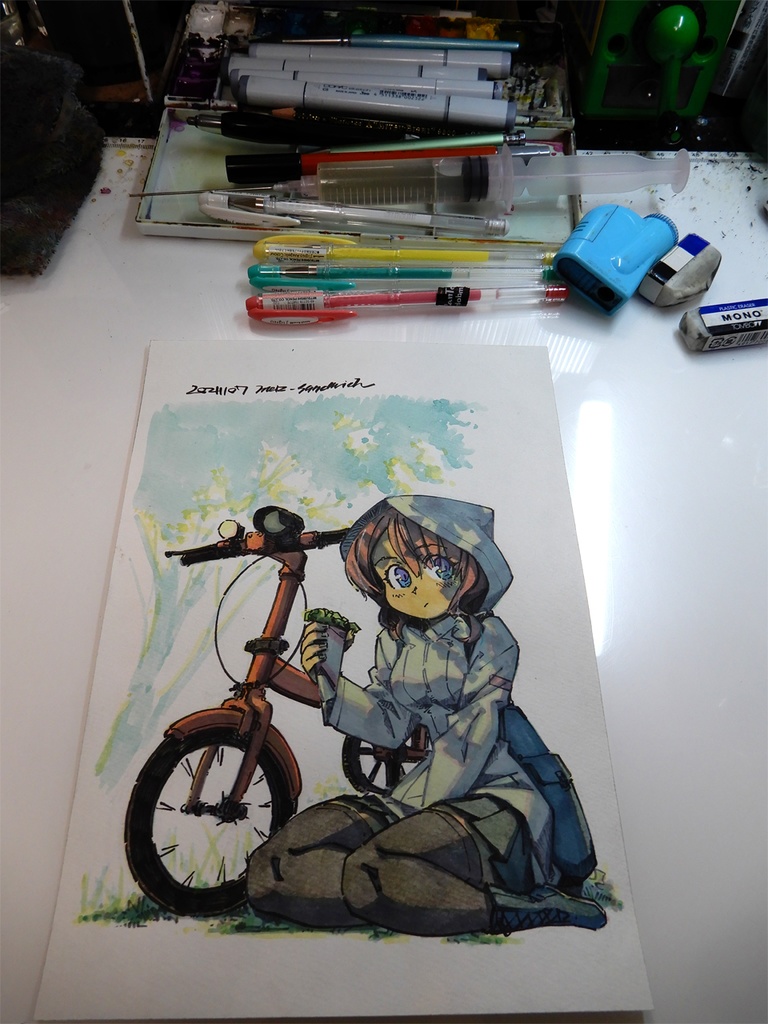 【B5水彩】外出先の「さきえさん」