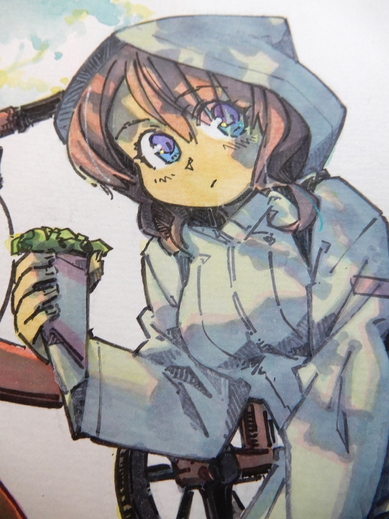 【B5水彩】外出先の「さきえさん」