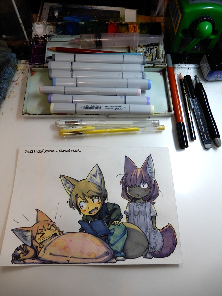 【A5水彩】寝かしつけで子供を爆笑させる父親