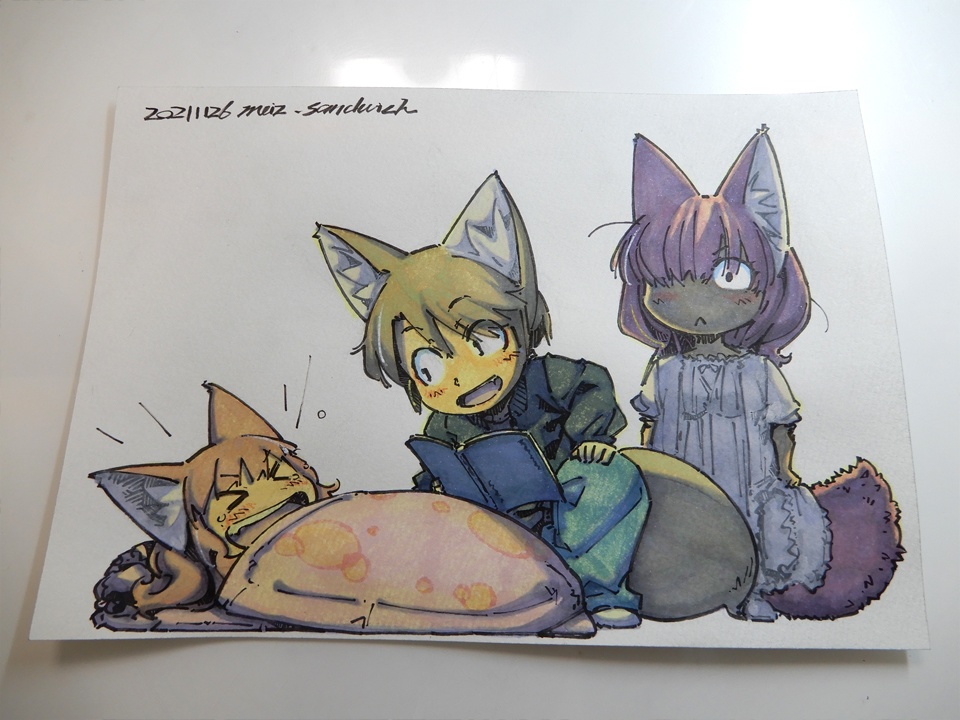 【A5水彩】寝かしつけで子供を爆笑させる父親