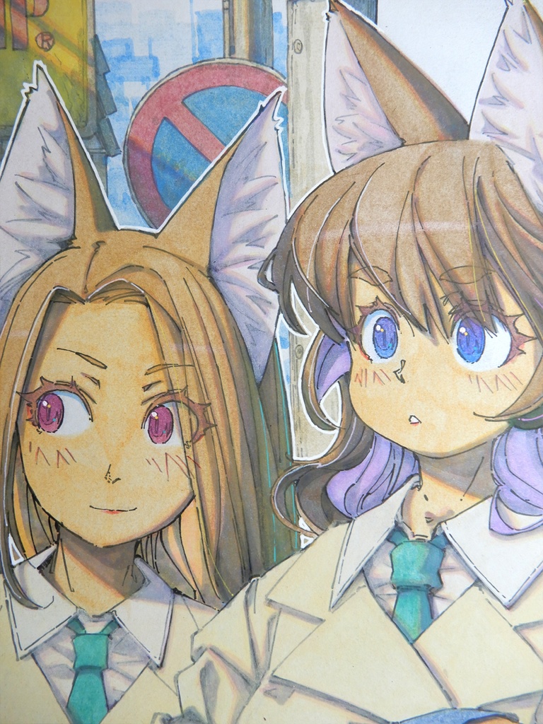 【色紙水彩】人気カレー店の順番待ち