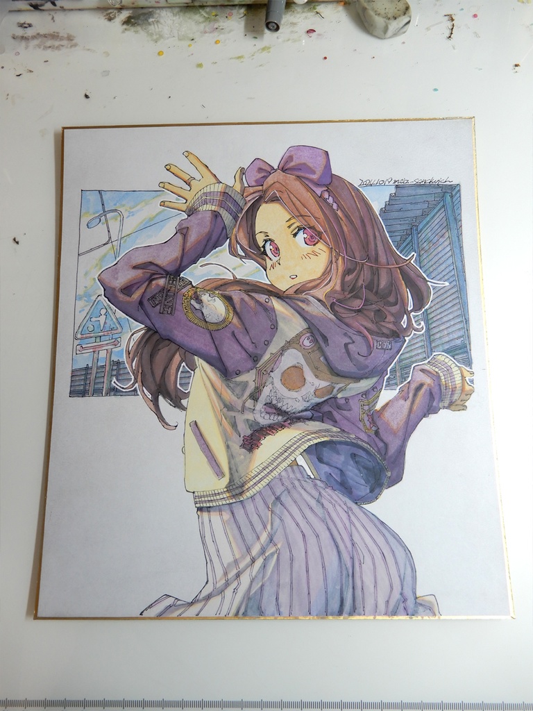 【色紙水彩】ツバサのレース観戦