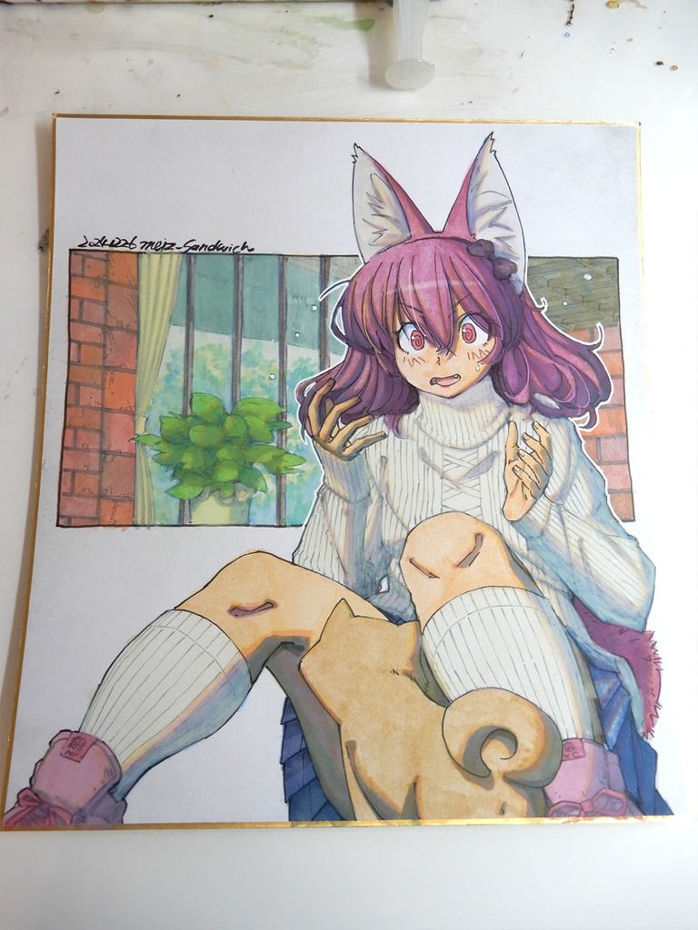 【色紙水彩】弟が犬を拾ってきた日