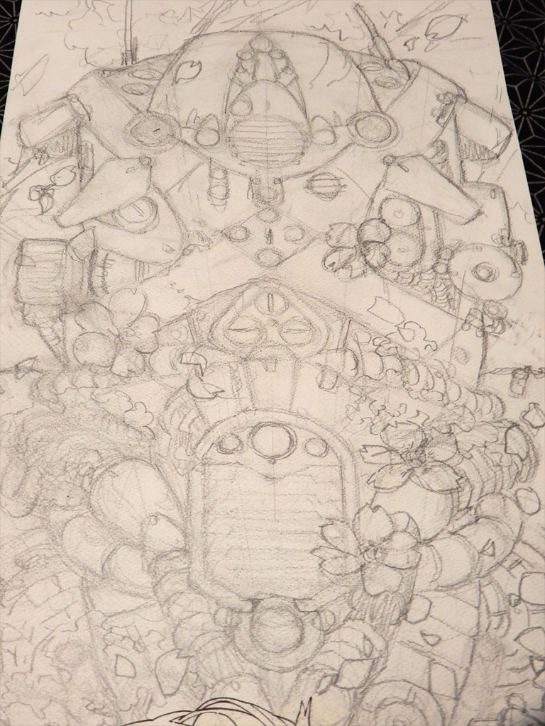 【額装済み:手ぬぐいサイズワトソン紙水彩】起きろ残骸