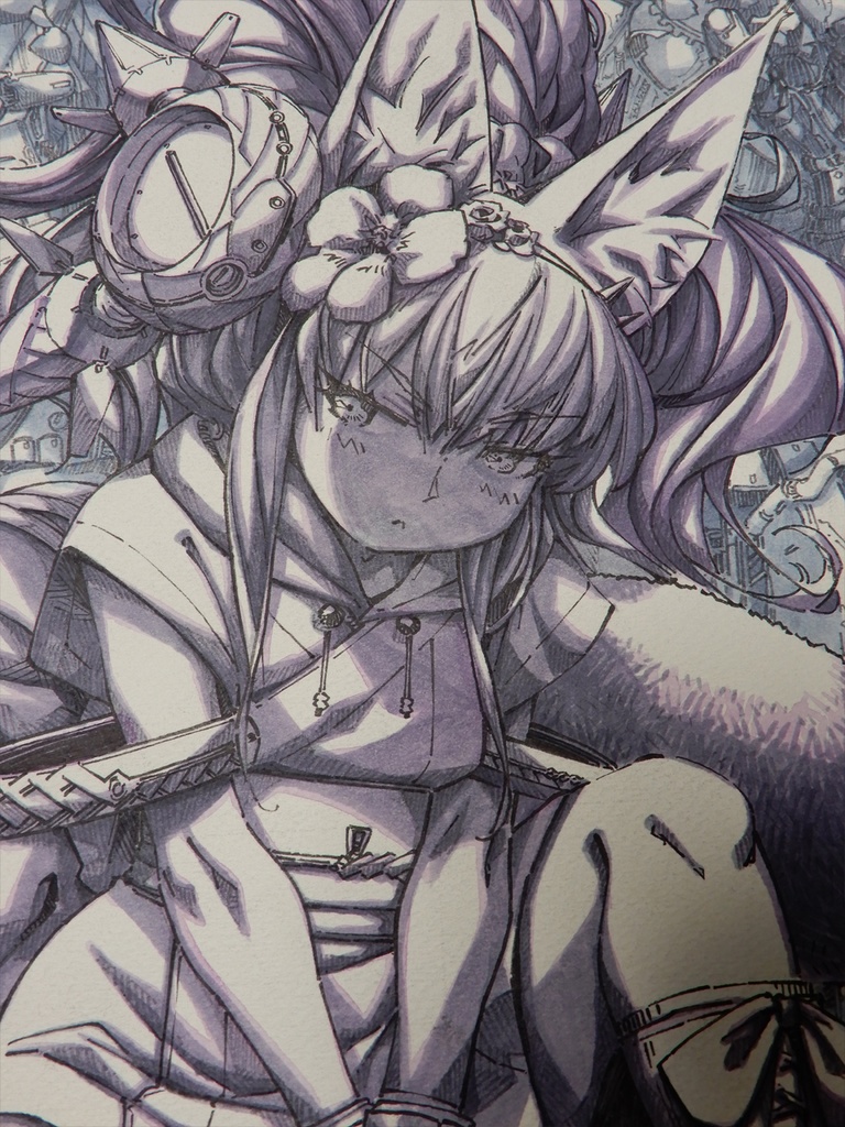 【額装済み:手ぬぐいサイズワトソン紙水彩】起きろ残骸