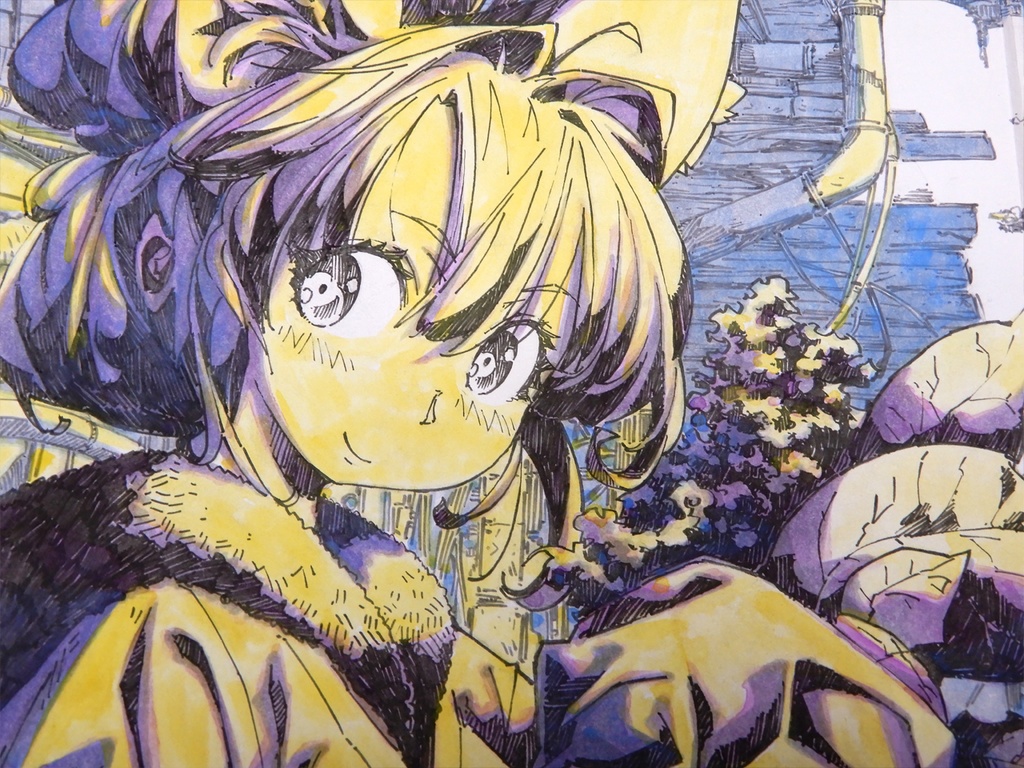 【額装済み:見開き色紙水彩】CREVASSE