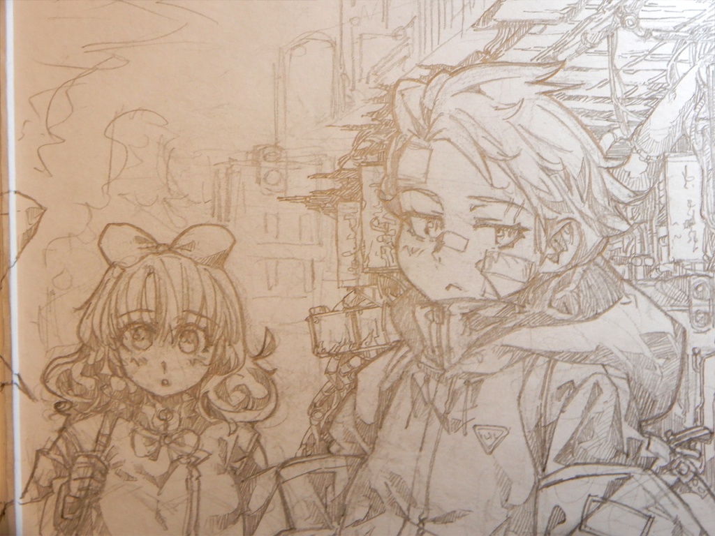 【額装済み:見開き色紙水彩】CREVASSE