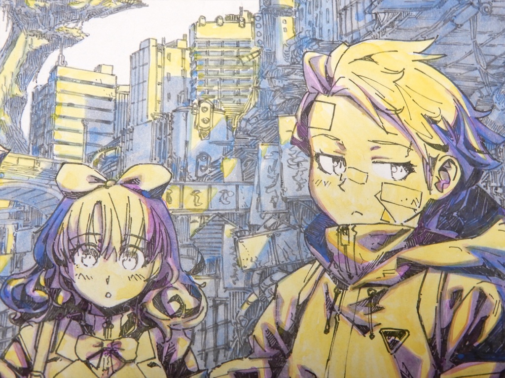 【額装済み:見開き色紙水彩】CREVASSE