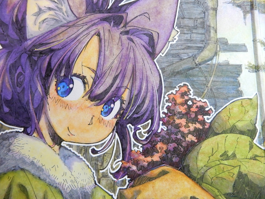 【額装済み:見開き色紙水彩】CREVASSE