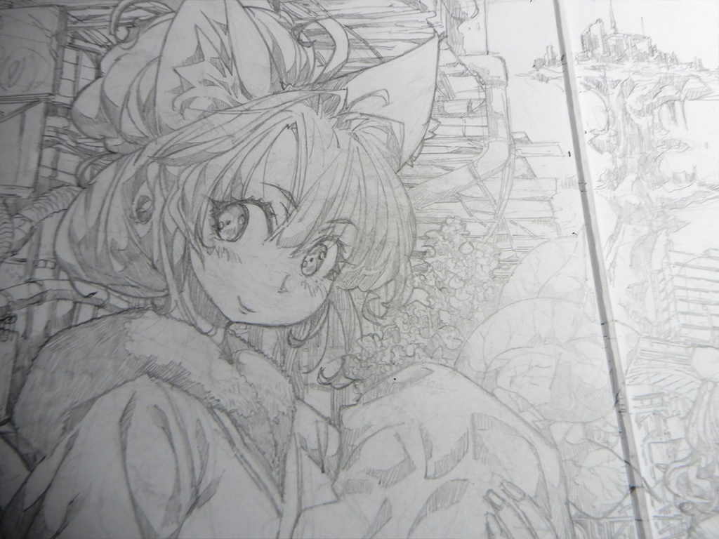 【額装済み:見開き色紙水彩】CREVASSE