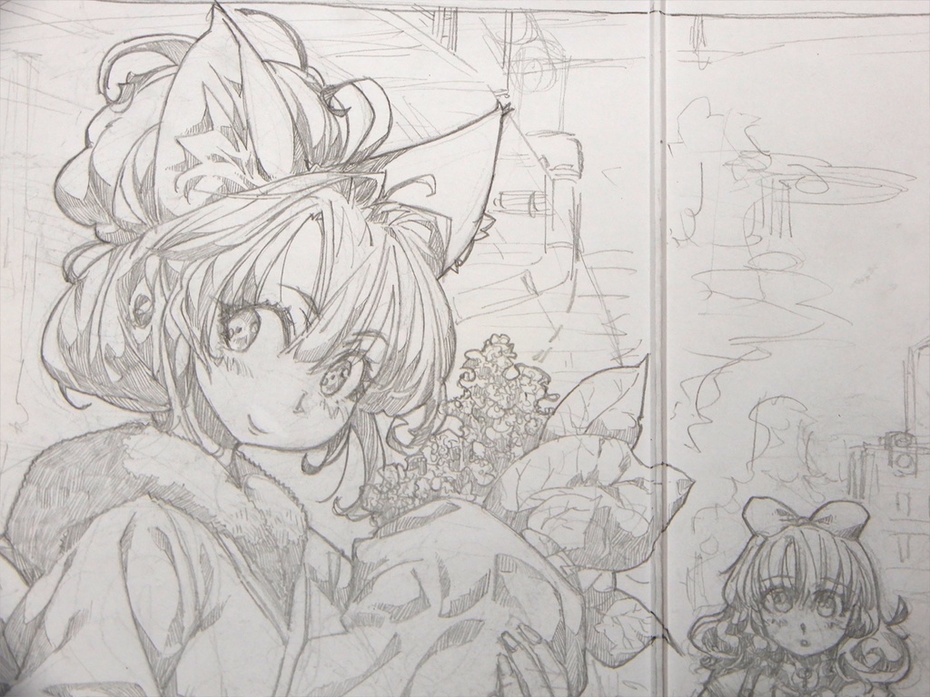 【額装済み:見開き色紙水彩】CREVASSE