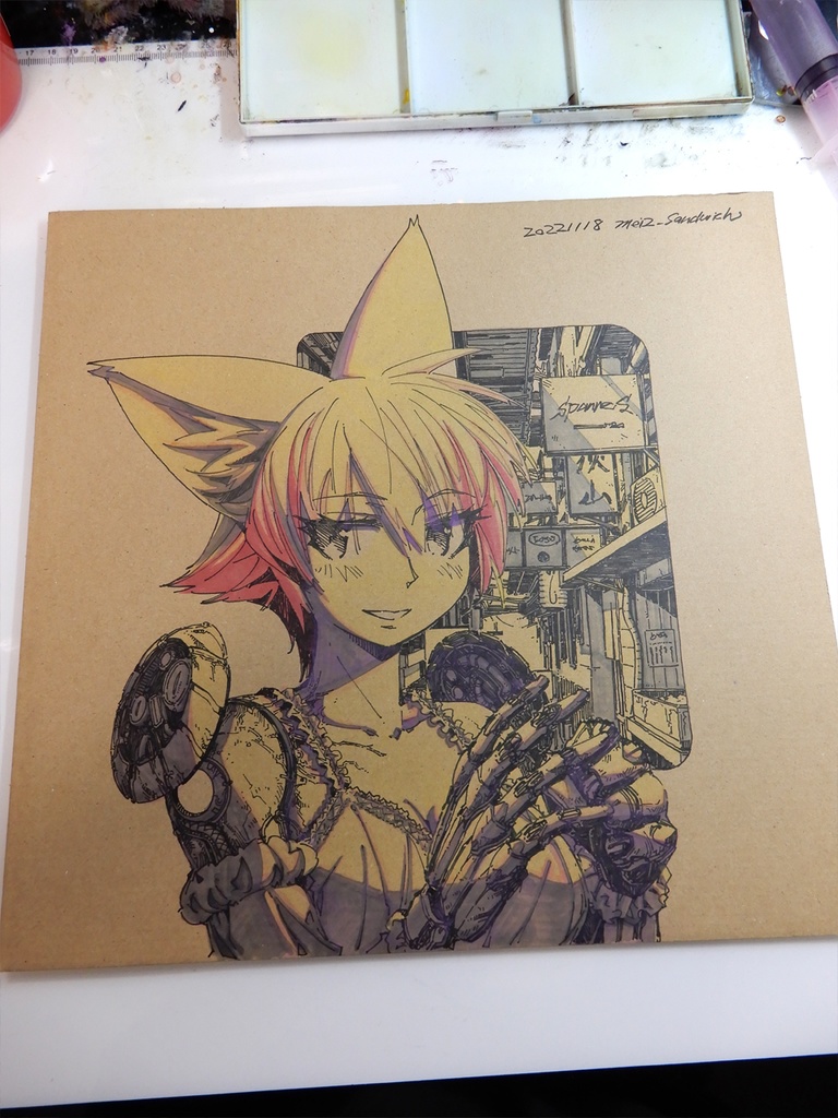 【額装済み:LPジャケット水彩】雰囲気の違う薬指