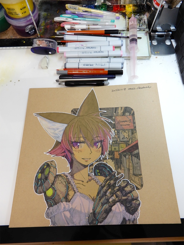 【額装済み:LPジャケット水彩】雰囲気の違う薬指