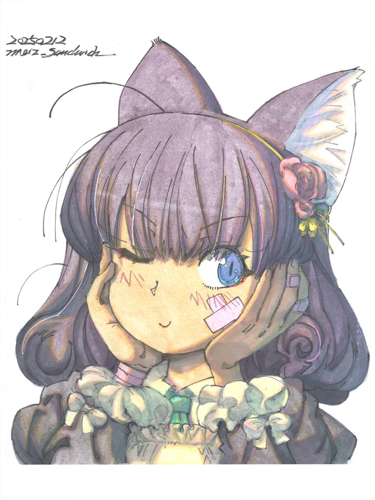 【中色紙水彩】おてんばおすまし