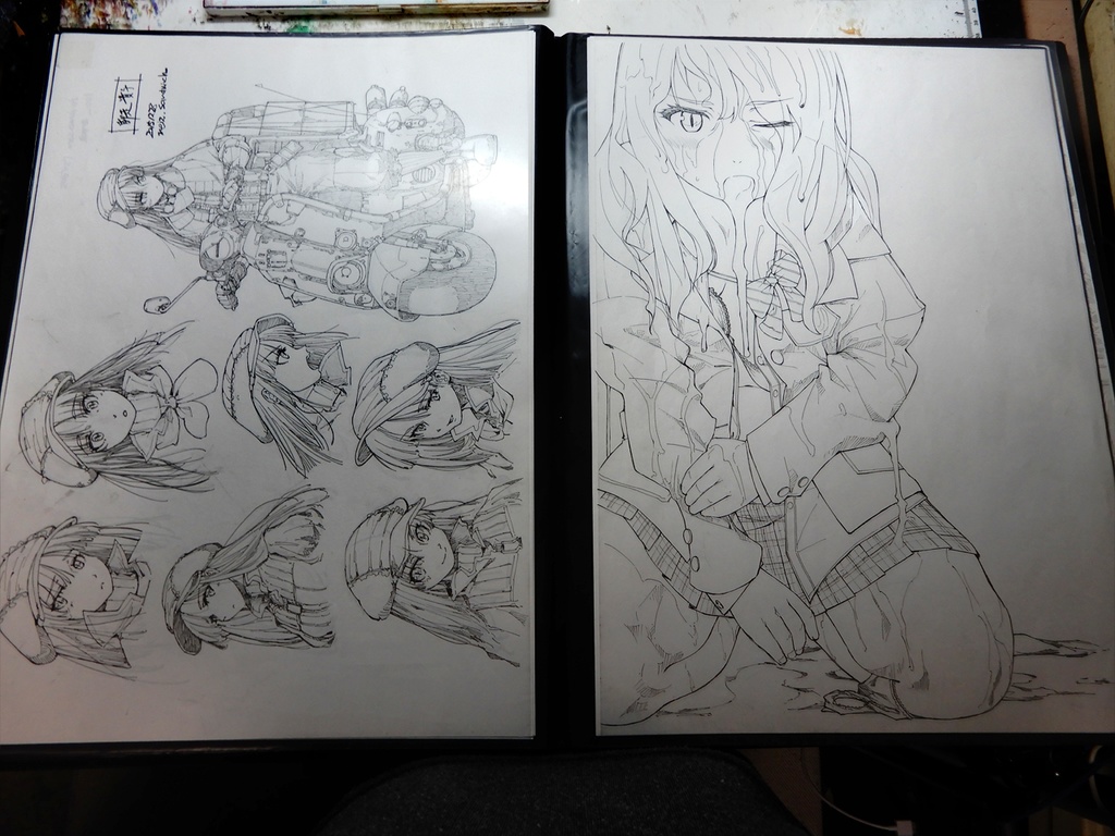 【A3クリアブック】CG着色用A3アナログ原画34枚