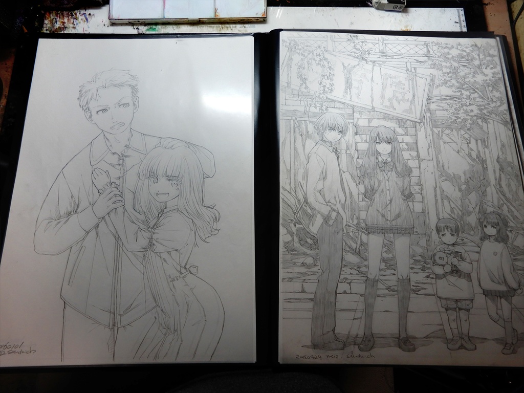 【A3クリアブック】CG着色用A3アナログ原画34枚