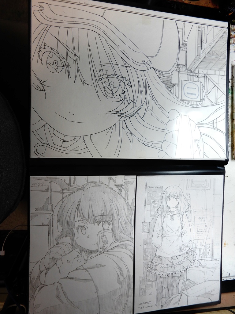 【A3クリアブック】CG着色用A3アナログ原画34枚