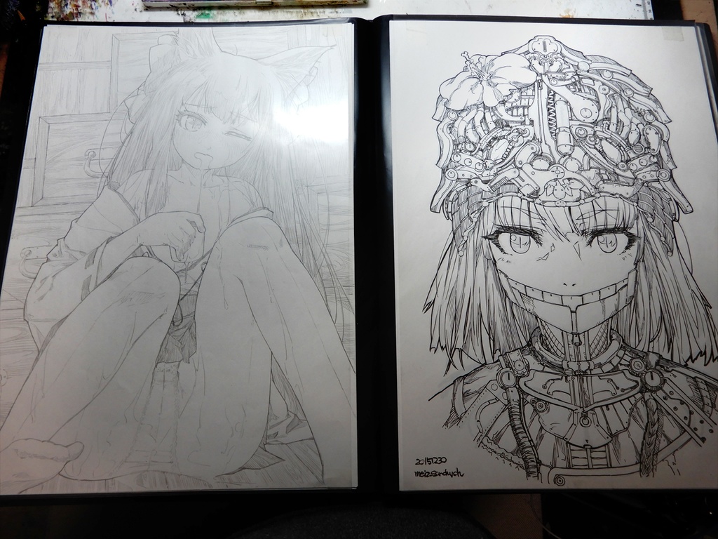 【A3クリアブック】CG着色用A3アナログ原画34枚