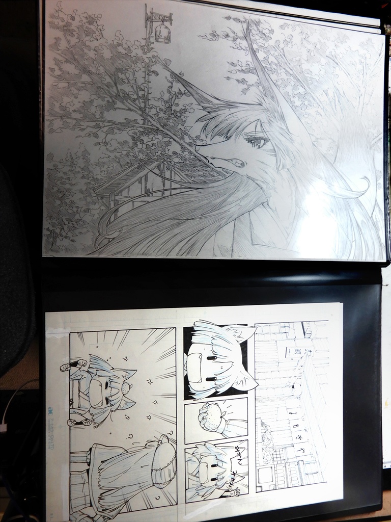 【A3クリアブック】CG着色用A3アナログ原画34枚