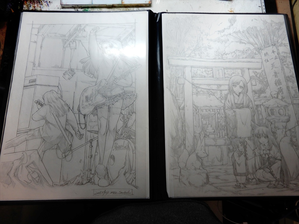 【A3クリアブック】CG着色用A3アナログ原画34枚