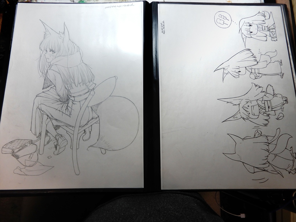 【A3クリアブック】CG着色用A3アナログ原画34枚