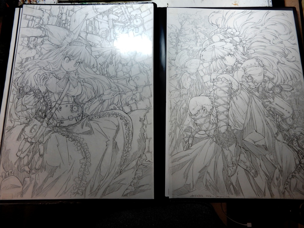 【A3クリアブック】CG着色用A3アナログ原画34枚