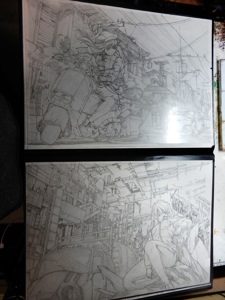 【A3クリアブック】CG着色用A3アナログ原画34枚