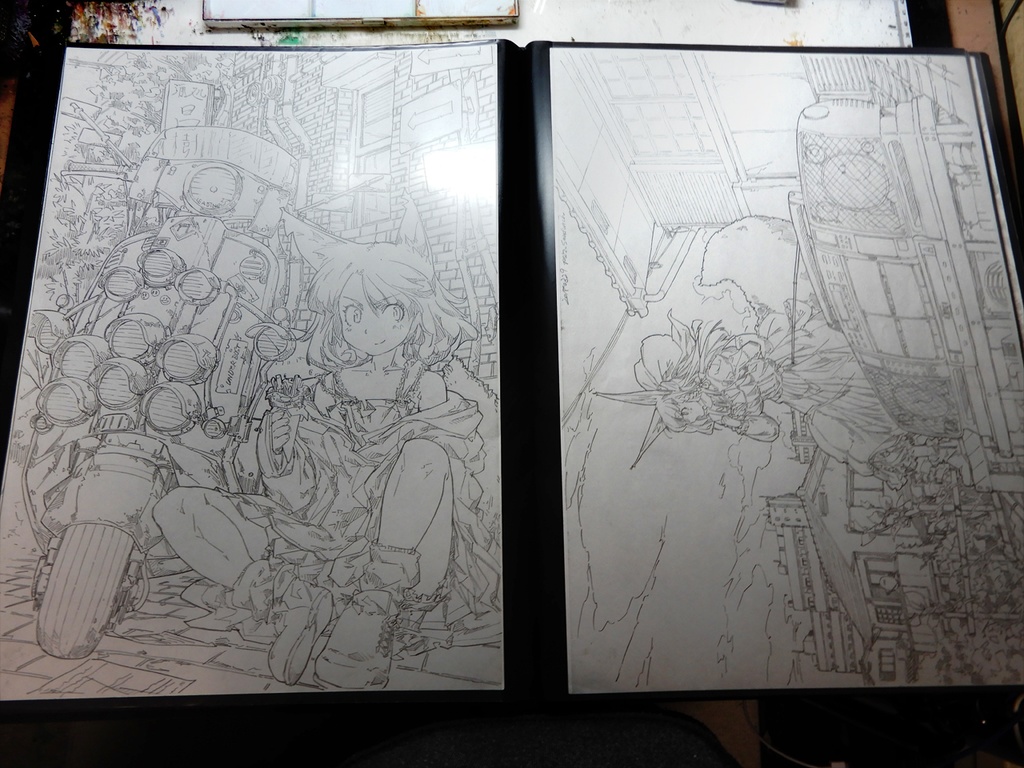 【A3クリアブック】CG着色用A3アナログ原画34枚