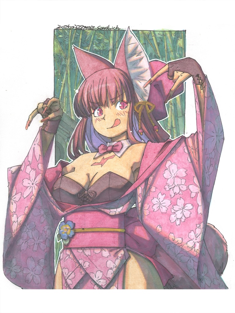 【色紙水彩】桜の返り咲き
