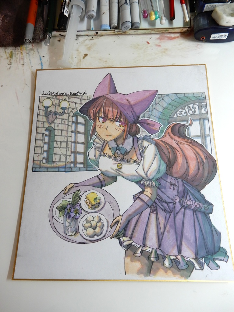 【色紙水彩】おやつ担当