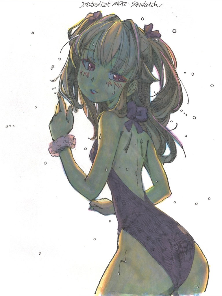 【中色紙水彩】サンセット・ビーチ