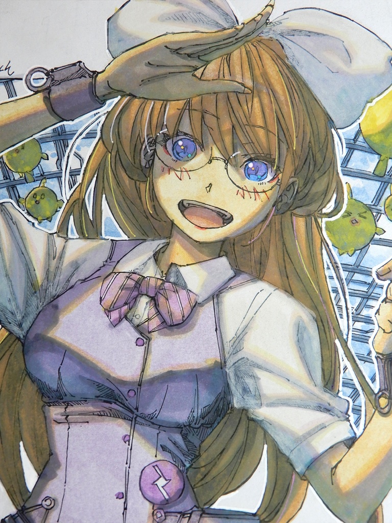 【色紙水彩】温室の白瀬由衣さんと玉鳥達