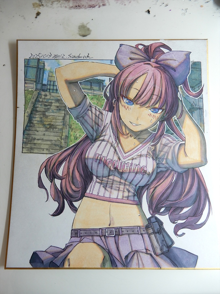 【色紙水彩】ツリ目のポニーテール